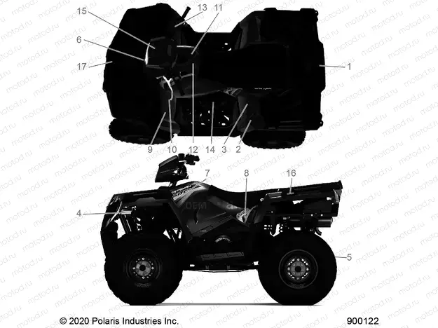 BODY | BODY, DECALS - A20SEE57A1/A4/A7/A9/B1/B4/B7/B9 (900122-01)
