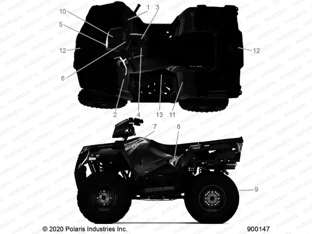 BODY | BODY, DECALS - A20SEE57K1 (900147-01)