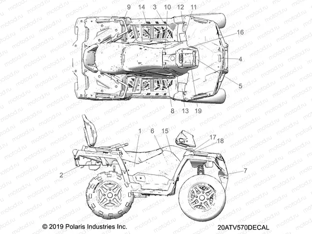 BODY | BODY, DECALS - A20SJE57AX (20ATV570DECAL)