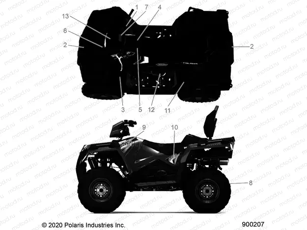 BODY | BODY, DECALS - A23SDE57P4 (900207-01)