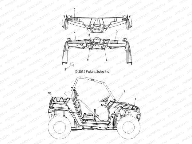 BODY | BODY, DECALS - R13VH57FX (49RGRDECAL12RZR570I)