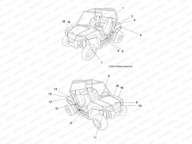 BODY | BODY, DECALS - R15YVA17AF/BF (49RGRDECAL13RZR170AB)
