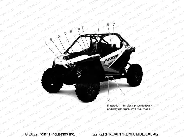 BODY | BODY, DECALS, STANDARD - Z22RAC92AF (22RZRPROXPPREMIUMDECAL-02)