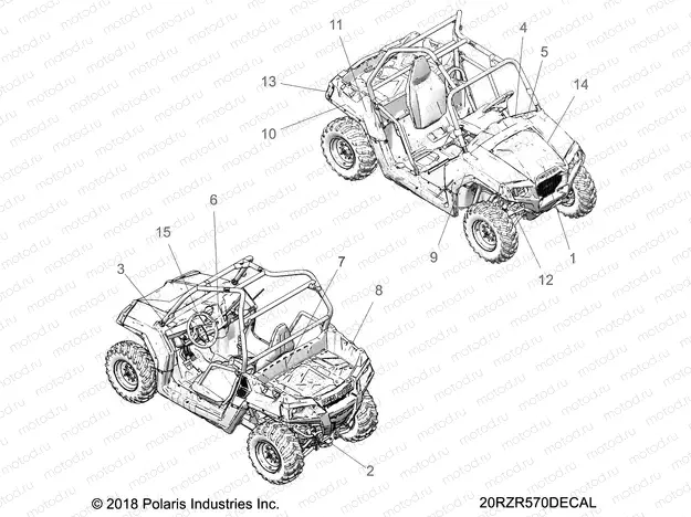 BODY | BODY, DECALS - Z20CHA57A2/E57AM (20RZR570DECAL)
