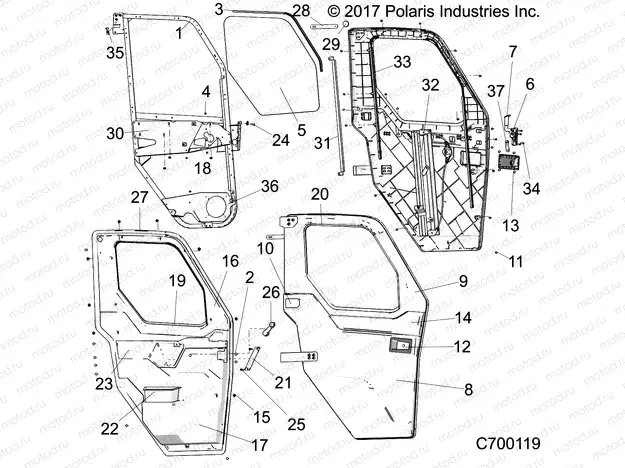 BODY | BODY, DOOR, FRONT, FULL - R19RSU99A9/AD/B9/BD (C700119)