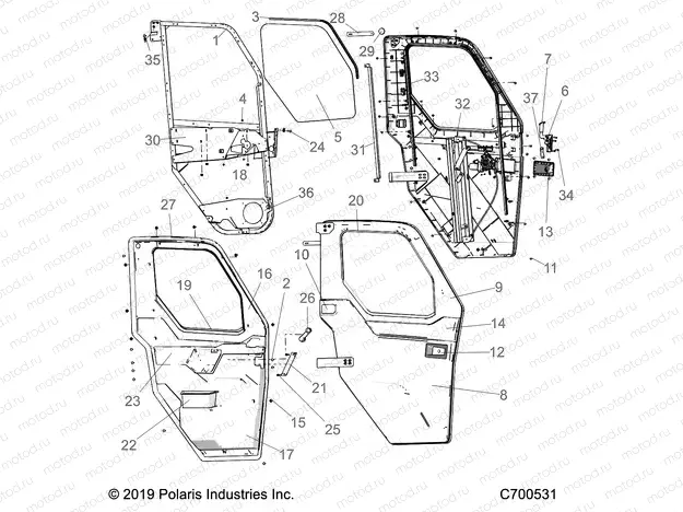 BODY | BODY, DOOR/WNDW, PREM, FRONT FULL POWER - R19RRU99/A/B (C700531)