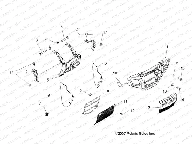 BODY | BODY, FRONT BUMPER and MOUNTING - A08DN76AF/AG/AH/AL/AJ/AS (49ATVBUMPER08SP500)
