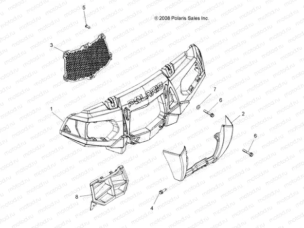 BODY | BODY, FRONT BUMPER and MOUNTING - A09ZN85/8X ALL OPTIONS (49ATVBUMPER09SPXP550)
