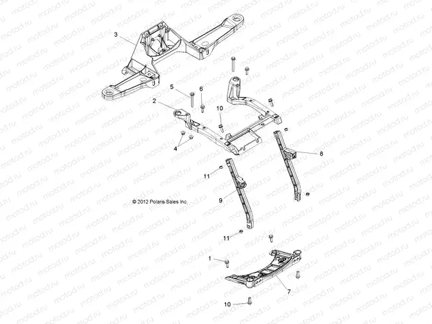 BODY | BODY, FRONT RACK SUPPORT - A15SVA85AD (49ATVRACKMTG13850SCRAM)