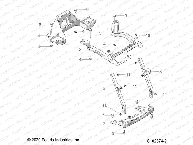 BODY | BODY, FRONT RACK SUPPORT - A20SVA85A3 (C102374-9)