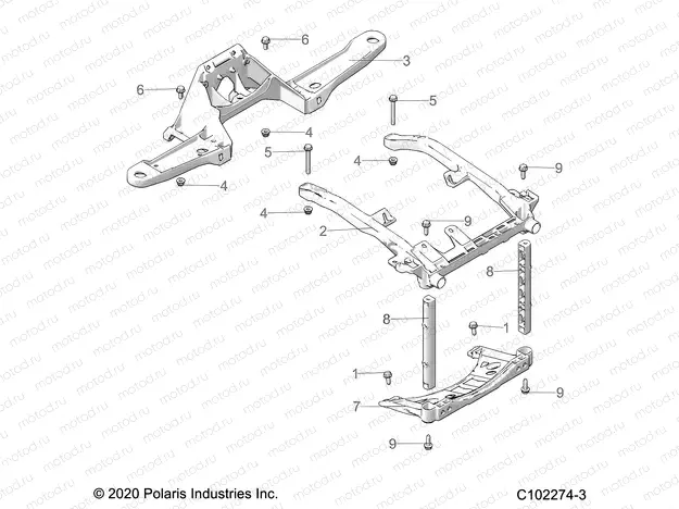 BODY | BODY, FRONT RACK SUPPORT - A21SYE85AP/CAP (C102274-3)