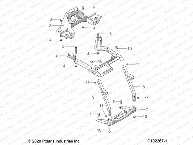 BODY | BODY, FRONT RACK SUPPORT - A22SVE95KK (C102267-1)