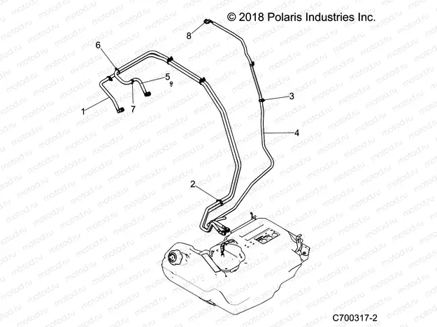 BODY | BODY, FUEL LINES, STD.  - Z20N4E92AL/AR (701384)
