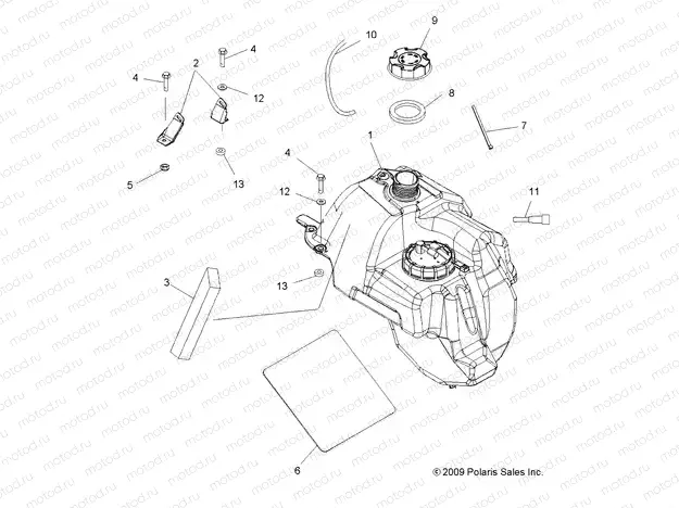 BODY | BODY, FUEL TANK ASM. - A10DH50AX/AZ (49ATVFUEL10SP500TRG)