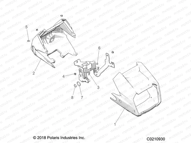 BODY | BODY, HEADLIGHT POD - A20SDA57A5/L4/E57A4/B4/LE (C0210930)