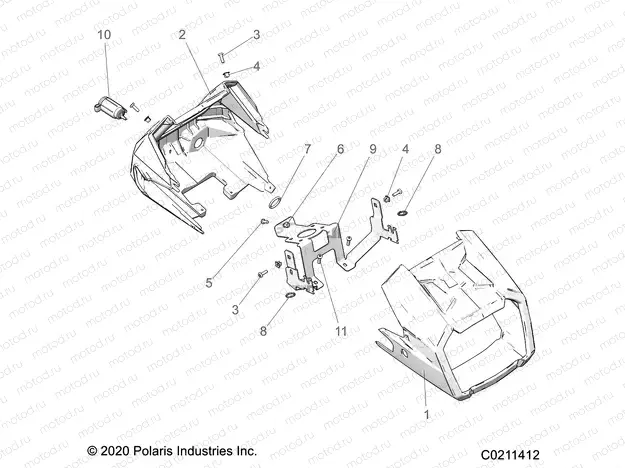 BODY | BODY, HEADLIGHT POD - A21SWE57A1/3A1 (C0211412)