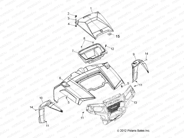 BODY | BODY, HOOD and FRONT BODY WORK - R13VE76AD/AI/AW/7EAS/EAT (49RGRHOOD13RZRS)