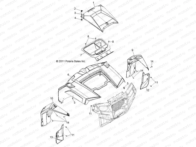 BODY | BODY, HOOD and FRONT BODY WORK - R13XT87AA/9EAK (49RGRHOOD12RZRXP900)
