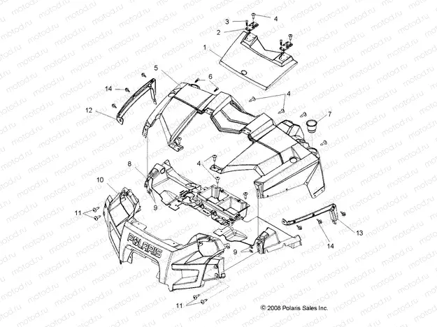 BODY | BODY, HOOD and FRONT FASCIA - R10TH50AG/AR (49RGRLATCH095004X4)