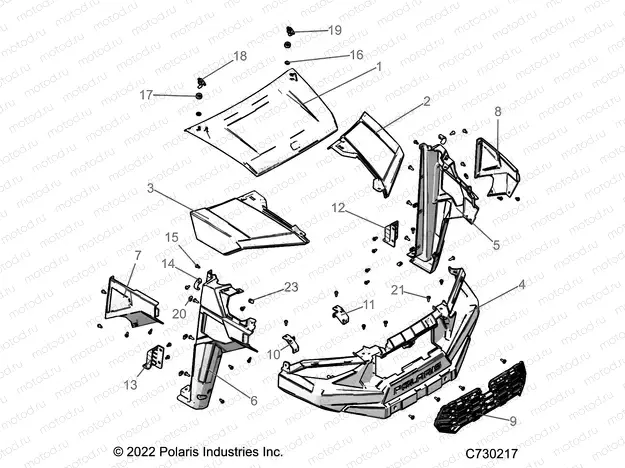 BODY | BODY, HOOD, and FRONT FENDERS - R23MAA57B1/EB4/B9 (C730217)