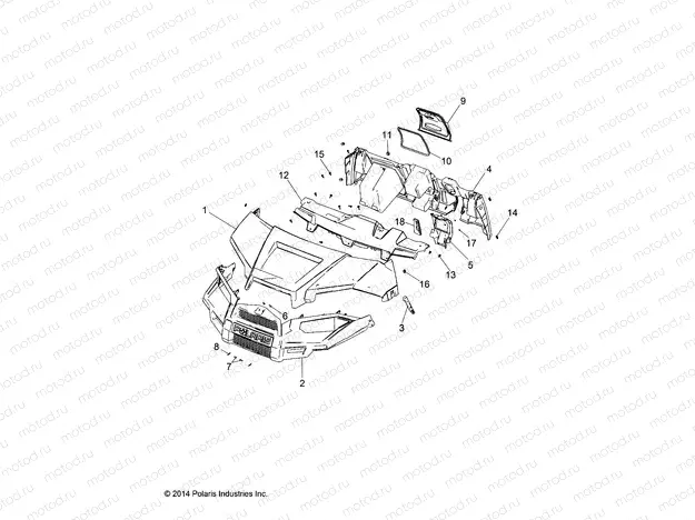 BODY | BODY, HOOD, DASH and GRILL - R20M4A57B1/B9/EBH (49RGRHOOD15570MC)