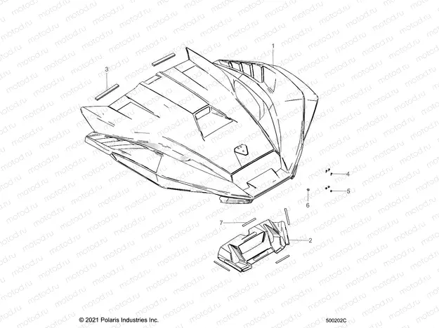 BODY | BODY, HOOD, VENTED (LE MODELS) - T22AALHDAR/BR/CR/LGDAR/BR/CR ALL OPTIONS (500202C)