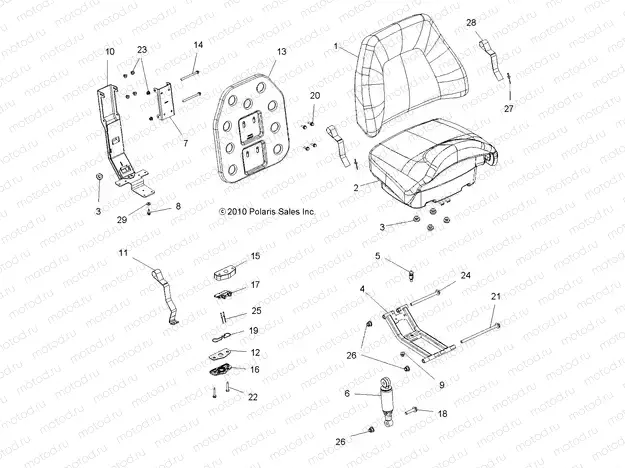 BODY | BODY, PASSENGER SEAT BOTTOM and SEAT BACK - A11DX55FL (49ATVSEATBOTTOM11SPTRGEPS)