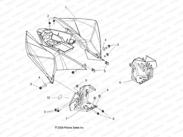 BODY | BODY, REAR CAB and HEEL POCKET - A10GJ45AA (49ATVCABRR10OUT)