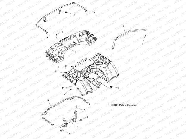 BODY | BODY, REAR CAB and REAR RACK - A09ZN85/8X ALL OPTIONS (49ATVCABRR09SPXP850)