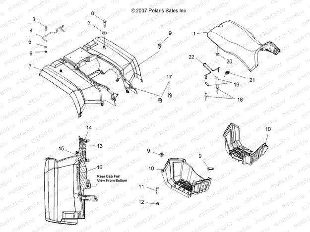 BODY | BODY, REAR CAB and SEAT - A08MN76AF/AL/AQ/AR/AS/AT/AX (49ATVCABRR08SP500)