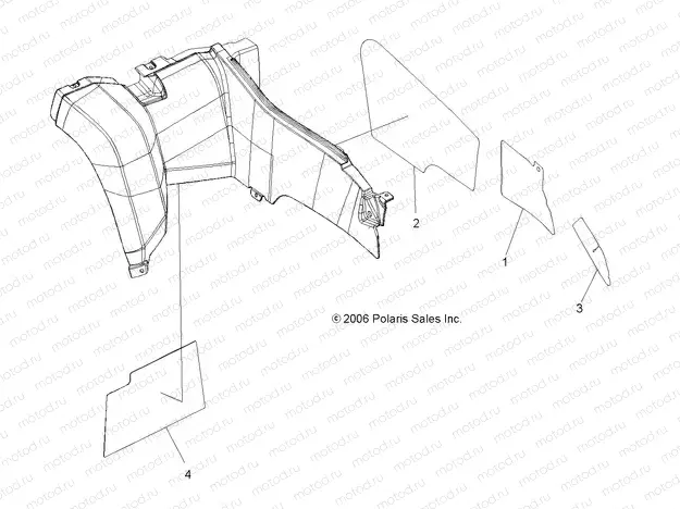 BODY | BODY, REAR CAB FOIL - A08TN50EA (49ATVCABFOILX2500EFI)