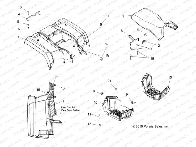 BODY | BODY, REAR CAB, SEAT and FOOTWELLS - A12MH76AD/AX/AZ (49ATVCABRR11SP800)