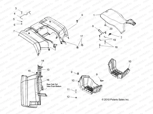 BODY | BODY, REAR CAB, SEAT and FOOTWELLS - A13MB46TH (49ATVCABRR11SP500)