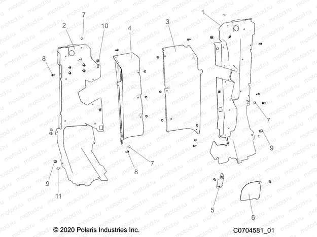 BODY | BODY, REAR CLOSEOFF, SIDE PANELS - Z22RME2KAG/BG/K2KAN/BN (C0704581-01)