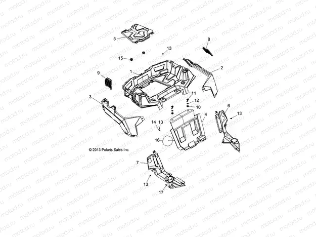 BODY | BODY, REAR RACK AND FENDERS - A15DAH32EJ (49ATVRACKMTGRR14325)