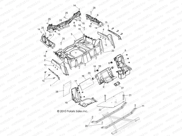 BODY | BODY, REAR RACK and FENDERS - R13VH76AC/AD/AN/AS/EAI (49RGRRACKMTG13RZR)