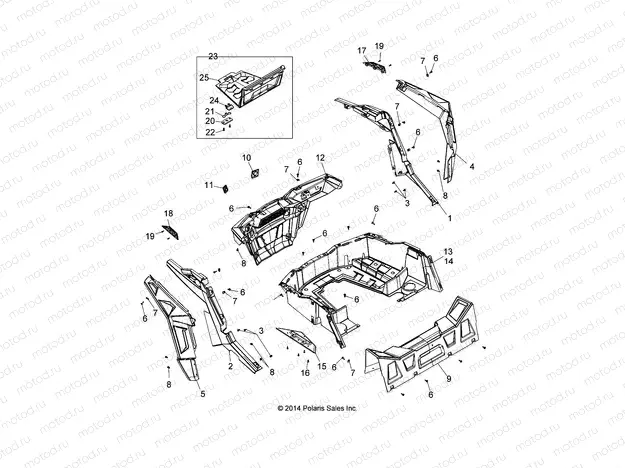 BODY | BODY, REAR RACK AND FENDERS - Z15VBA87AJ/LJ/E87AK/AM/AT/LT/AL/AV (49RGRRACKMTG15RZR900)