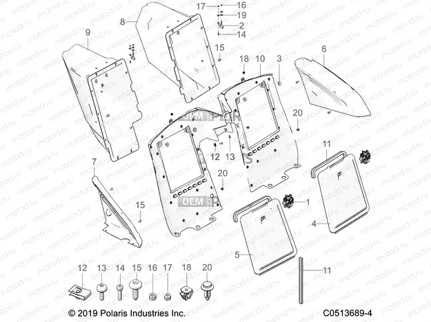 BODY | BODY, REAR STORAGE COMPARTMENTS - T20AARGB ALL OPTIONS (C0513689-4)