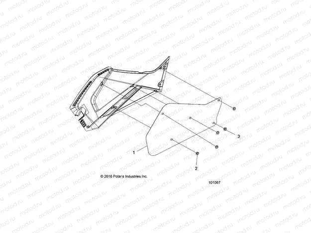 BODY | BODY, RIGHT HAND SIDE PANEL HEAT SHIELD AND HARDWARE 1 UP - A17SES57C1/C2/C7/CL/E1/E2/E7/EL/SET57C1/C2/E1/E2 (101067)