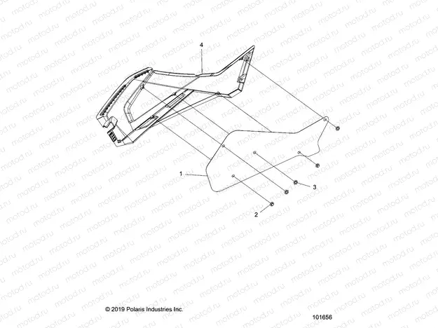 BODY | BODY, RIGHT HAND SIDE PANEL HEAT SHIELD AND HARDWARE 2 UP - A20SWE57F1/S57C1/C2 (101656)
