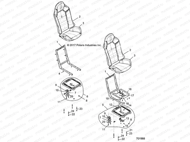 BODY | BODY, SEAT ASM. AND SLIDER - G21GAJ99AC/AW/BC/BW (701988)