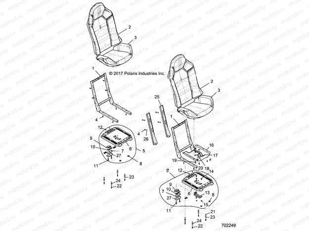 BODY | BODY, SEAT ASM. AND SLIDER - R17RHE99NU (702249)