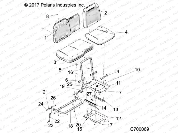 BODY | BODY, SEAT ASM. AND SLIDER - R19RSU99A9/AD/B9/BD (C700069)