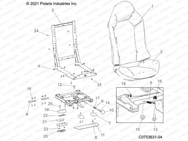 BODY | BODY, SEAT ASM., DRIVER - Z22NAS99CZ (C0703631-04)