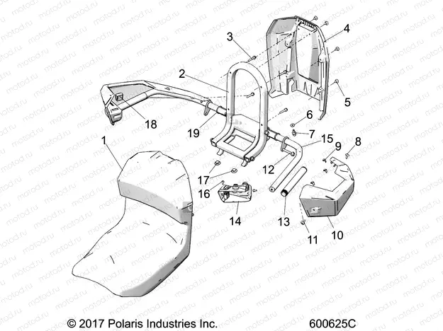 BODY | BODY, SEAT ASM., PASS. - S20FJE8 (600625C)
