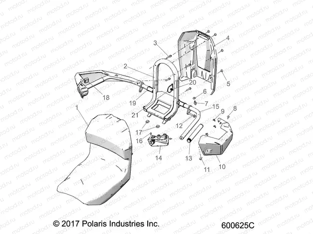 BODY | BODY, SEAT ASM., PASS. - S21FJE8 (600625C)