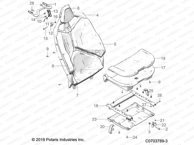 BODY | BODY, SEAT ASM., REAR, PREMIUM/DELUXE - Z21R4D92AM/BM/AC (C0703789-3)