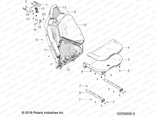 BODY | BODY, SEAT ASM., REAR, STANDARD - Z21R4F92AH/BH (C0703030-3)