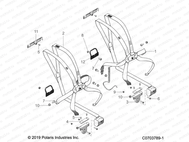 BODY | BODY, SEAT BELT MOUNTING, FRONT, 6 POINT - Z22G4L92AG/AL/BG/BL (C0703789-1)