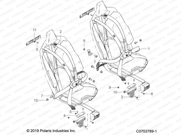 BODY | BODY, SEAT BELT MOUNTING, FRONT, PREMIUM/DELUXE - Z21R4D92AM/BM/AC (C0703789-1)